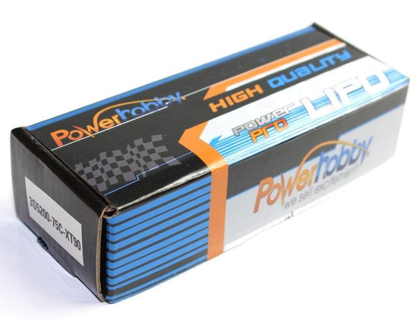 Powerhobby 3S 11.1V 7600mAh 75C Lipo Battery w XT90 Anti Spark Plugs 3-Cell