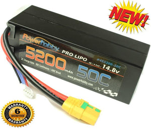 Powerhobby 4S 14.8V 5200mAh 50C Lipo Battery Hard Case 4-Cell w XT90 Plug
