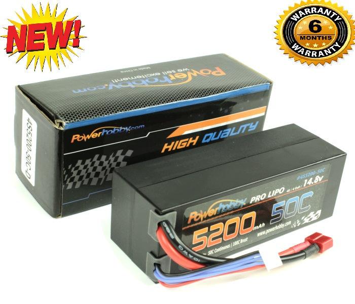 Powerhobby 4S 5200mAh 50C-100 Lipo Battery HardCase w Deans Plugs