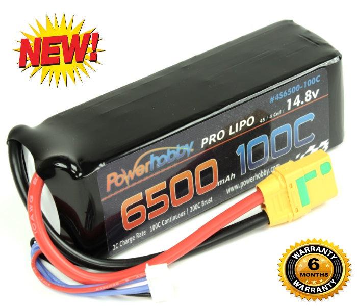 Powerhobby 4S 14.8V 6500mAh 100C Lipo Battery w XT90 Plug Soft Case 4-Cell