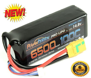 Powerhobby 4S 14.8V 6500mAh 100C Lipo Battery w XT90 Plug Soft Case 4-Cell