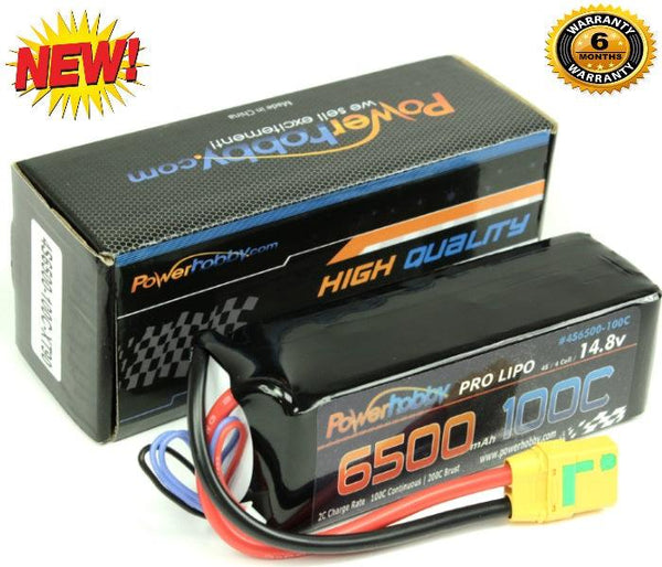 Powerhobby 4S 14.8V 6500mAh 100C Lipo Battery w XT90 Plug Soft Case 4-Cell