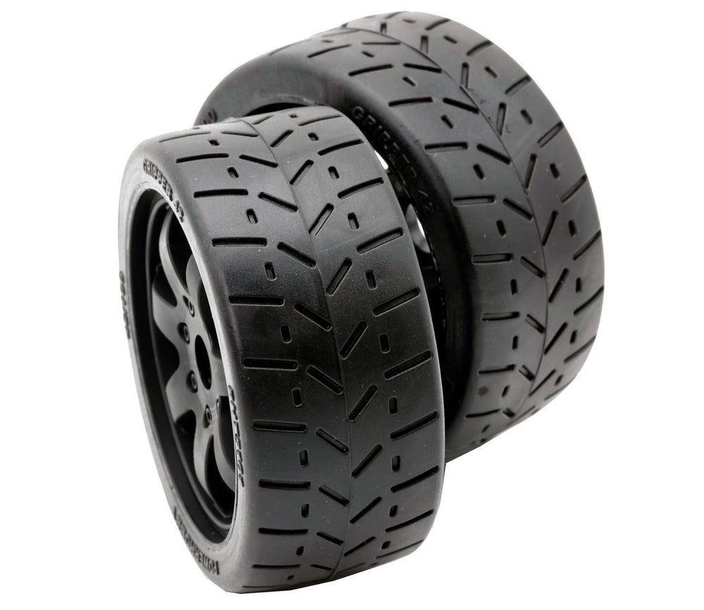 Powerhobby 1/8 Gripper 42/100 Belted Mounted Tires 17mm Black Wheels