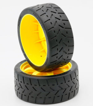 Powerhobby 1/8 Gripper 42/100 Belted Mounted Tires 17mm Yellow Wheels