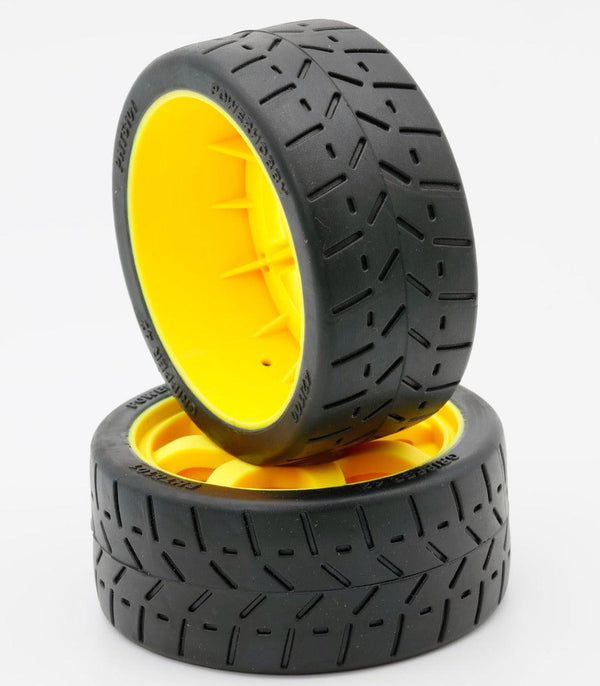 Powerhobby 1/8 Gripper 42/100 Belted Mounted Tires 17mm Yellow Wheels