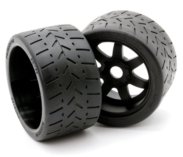Powerhobby 1/8 Gripper 54/100 Belted Mounted Tires 17mm Black Wheels