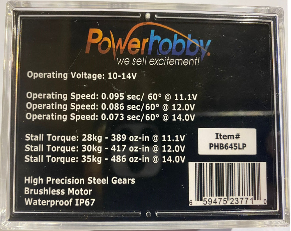 Powerhobby 645LP 35KG Low Profile Programmable Digital 12V Smart Servo 3S