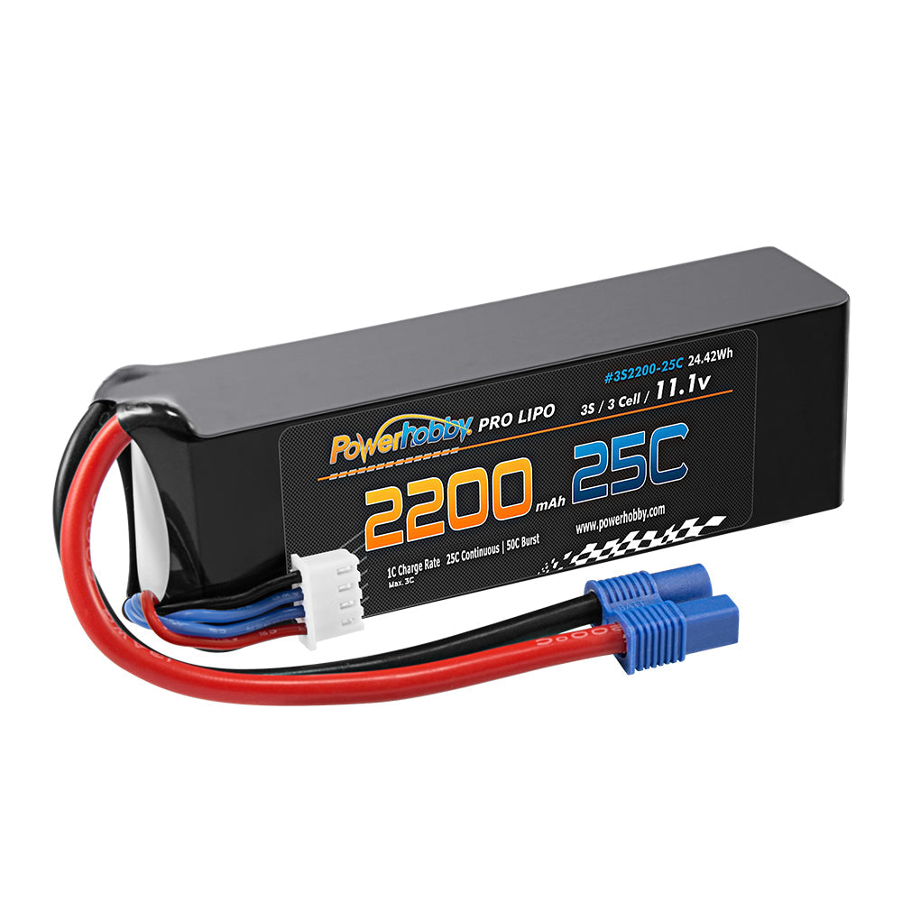 Powerhobby 3S 11.1V 2200mAh 25C Lipo Battery Pack w EC3 Plug