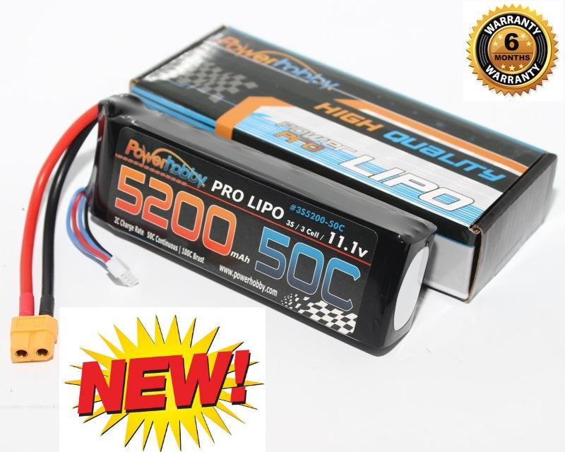 PowerHobby 3S 11.1V 5200mAh 50C Lipo Battery Pack w XT60 Connector / Plug 3-Cell