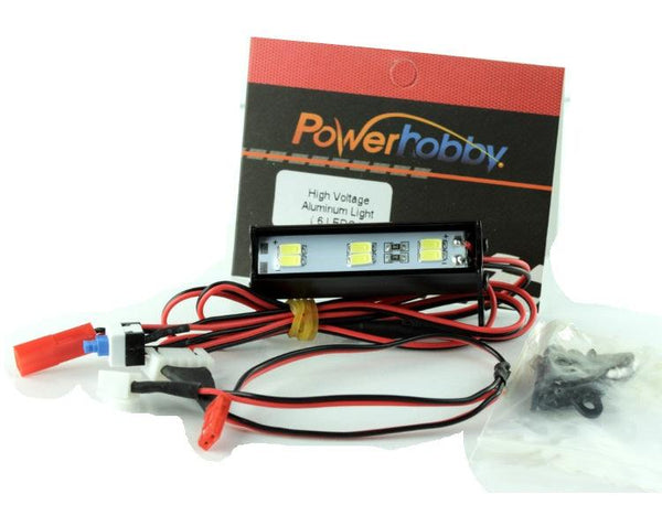 Powerhobby High Voltage Aluminum RC 56mm 2" 6 LEDS Light Bar