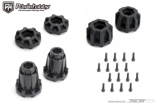 Powerhobby 1/8 MT 3.8 Super Sonic Belted Mounted Tires w Removable Hex Wheels (2)