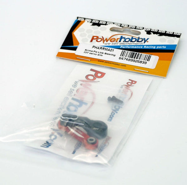 Powerhobby Aluminum Fixed Link Steering 25T Arm Arrma Kraton Outcast Senton