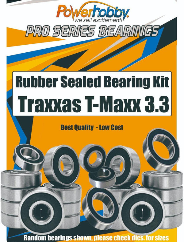 PowerHobby Pro Series Rubber Sealed Bearing Kit FOR Traxxas T-Maxx 3.3 (#49077)