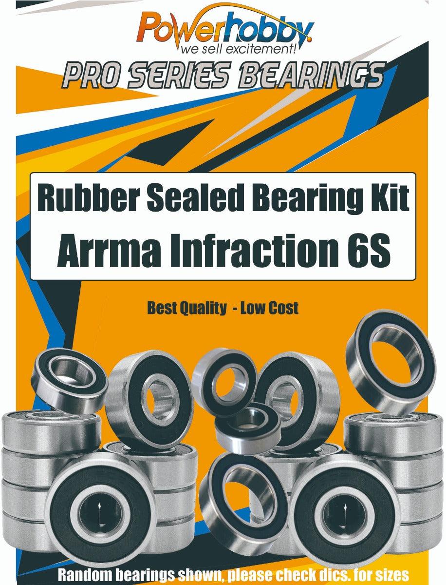 PowerHobby Pro Series Rubber Sealed Bearing Kit Arrma Infraction 6S V1 V2