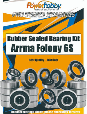 PowerHobby Pro Series Rubber Sealed Bearing Kit Arrma Felony 6S