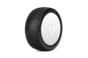 Power Hobby Block In 1/8 Buggy Mounted Tires White Wheels (2)