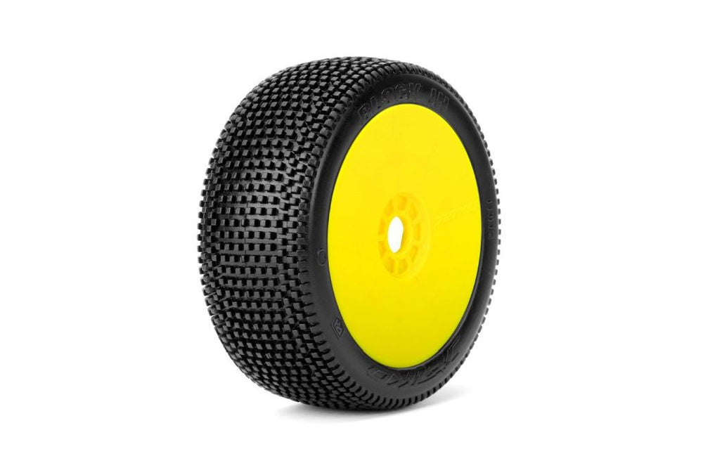 Power Hobby Block In 1/8 Buggy Mounted Tires Yellow Wheels (2)