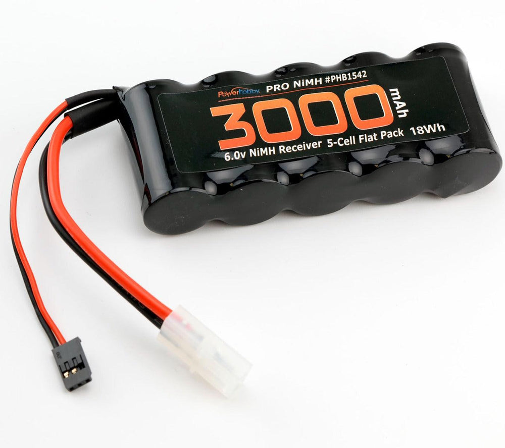 Powerhobby 6v 3000mAh 5-Cell Flat Receiver RX NiMH Battery 1/5 scale