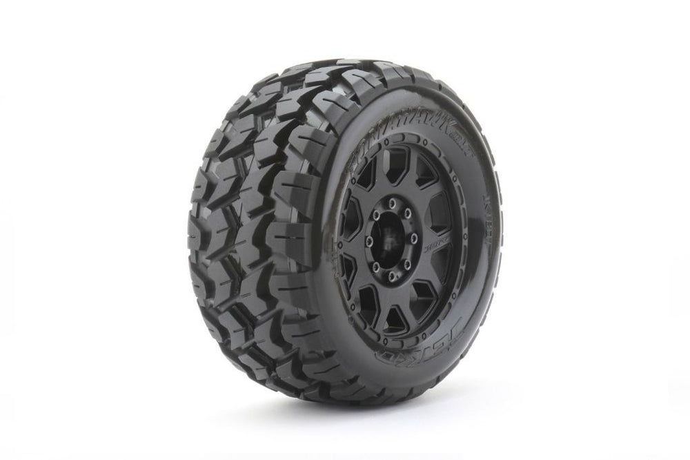 Power Hobby 1/8 MT 3.8 Tomahawk Belted Mounted Tires w/ Removable Hex