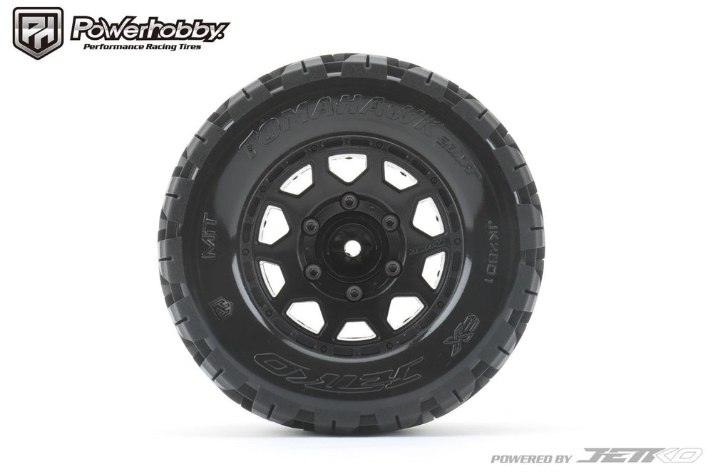 Powerhobby 1/10 2.8 MT Tomahawk Belted Tires (2) with Removable Hex Wheels
