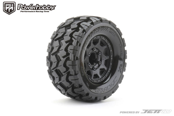 Powerhobby 1/10 2.8 MT Tomahawk Belted Tires (2) with Removable Hex Wheels