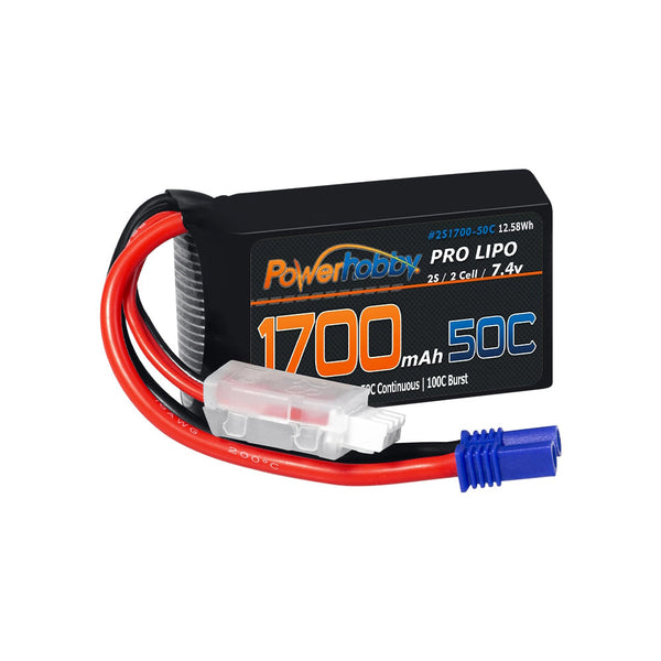 Powerhobby 2S 1700mAh 50C LiPo Battery w EC2 Plug : Losi Mini-B