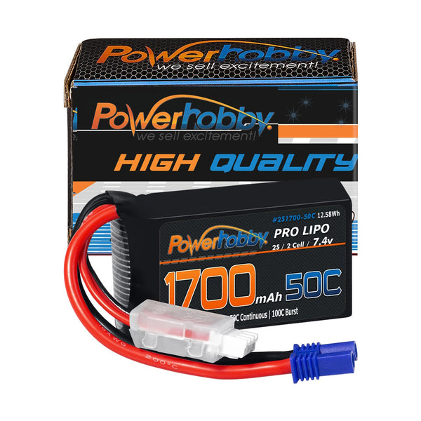 Powerhobby 2S 1700mAh 50C LiPo Battery w EC2 Plug : Losi Mini-B