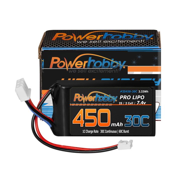 Power Hobby 2S 450mAh 30C Upgrade Lipo Battery for Axial SCX24