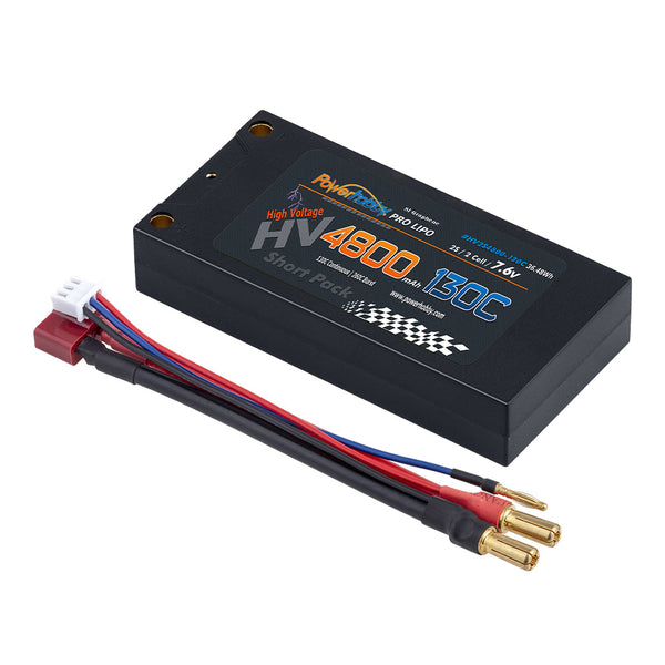 Powerhobby 2S 7.6V 4800mAh 130C HV + Graphene Shorty Lipo Battery 5mm LCG