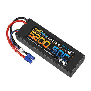 PowerHobby 2S 7.4V 5200mAh 50C Lipo Battery Pack w EC3 Plug Hard Case