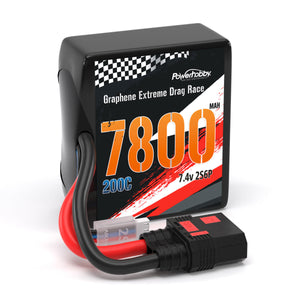 Powerhobby 2S 7800MAH 200C DRAG LIPO BATTERY PACK 2S6P w 8AWG Wire QS8 PLUG