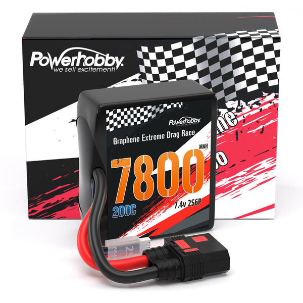 Powerhobby 2S 7800MAH 200C DRAG LIPO BATTERY PACK 2S6P w 8AWG Wire QS8 PLUG