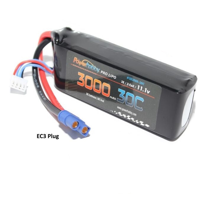 Power Hobby 3S 11.1V 3000MAH 30C W/ EC3