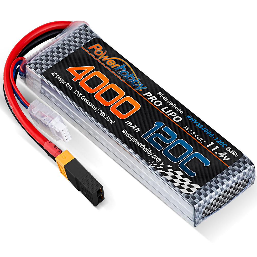 Powerhobby 3s 11.4V 4000mah 120c Graphne + HV Lipo Battery w XT60 Plug