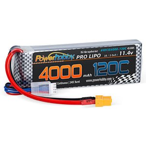 Powerhobby 3s 11.4V 4000mah 120c Graphne + HV Lipo Battery w XT60 Plug