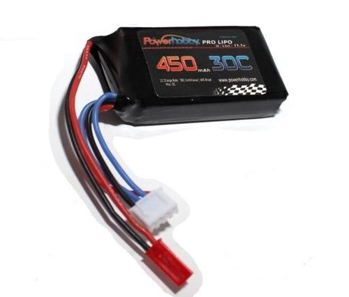 Power Hobby 3S 11.1V 450MAH 30C W/ JST