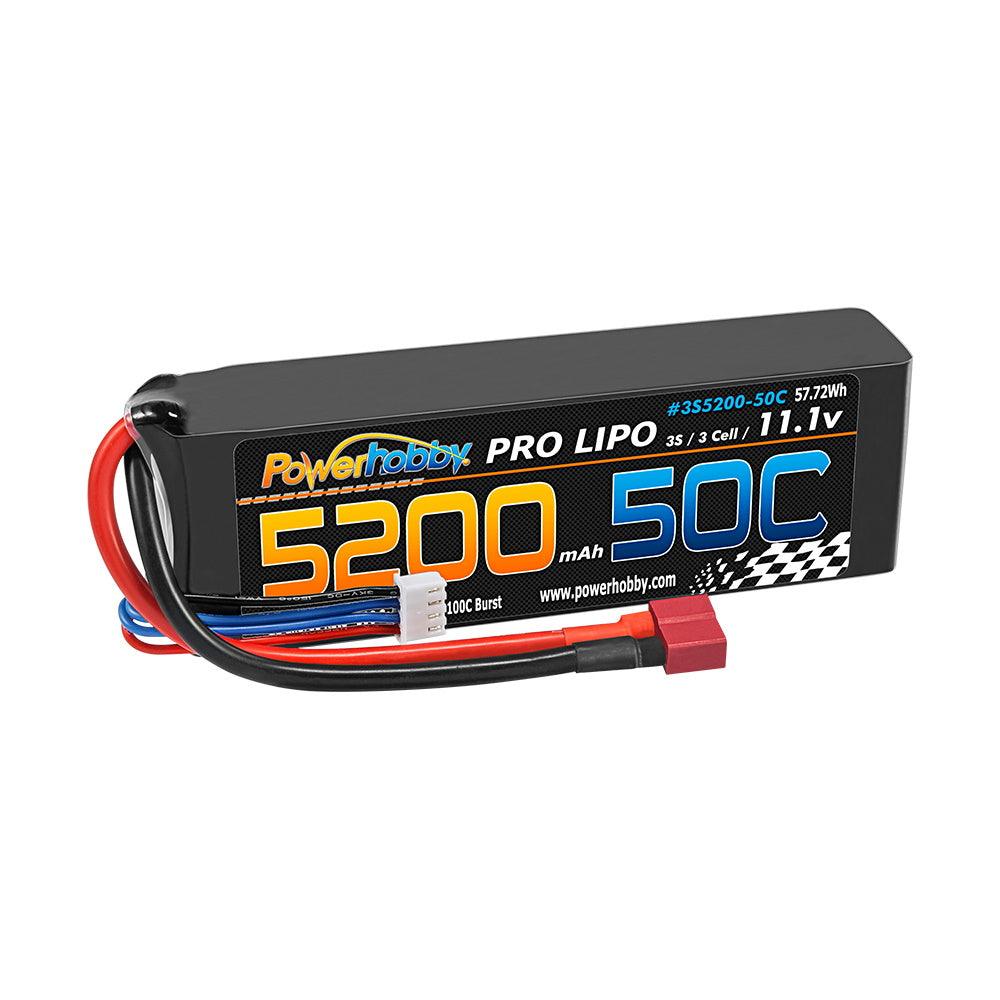 PowerHobby 3S 11.1V 5200mAh 50C Lipo Battery Pack w Deans Plug 3-Cell