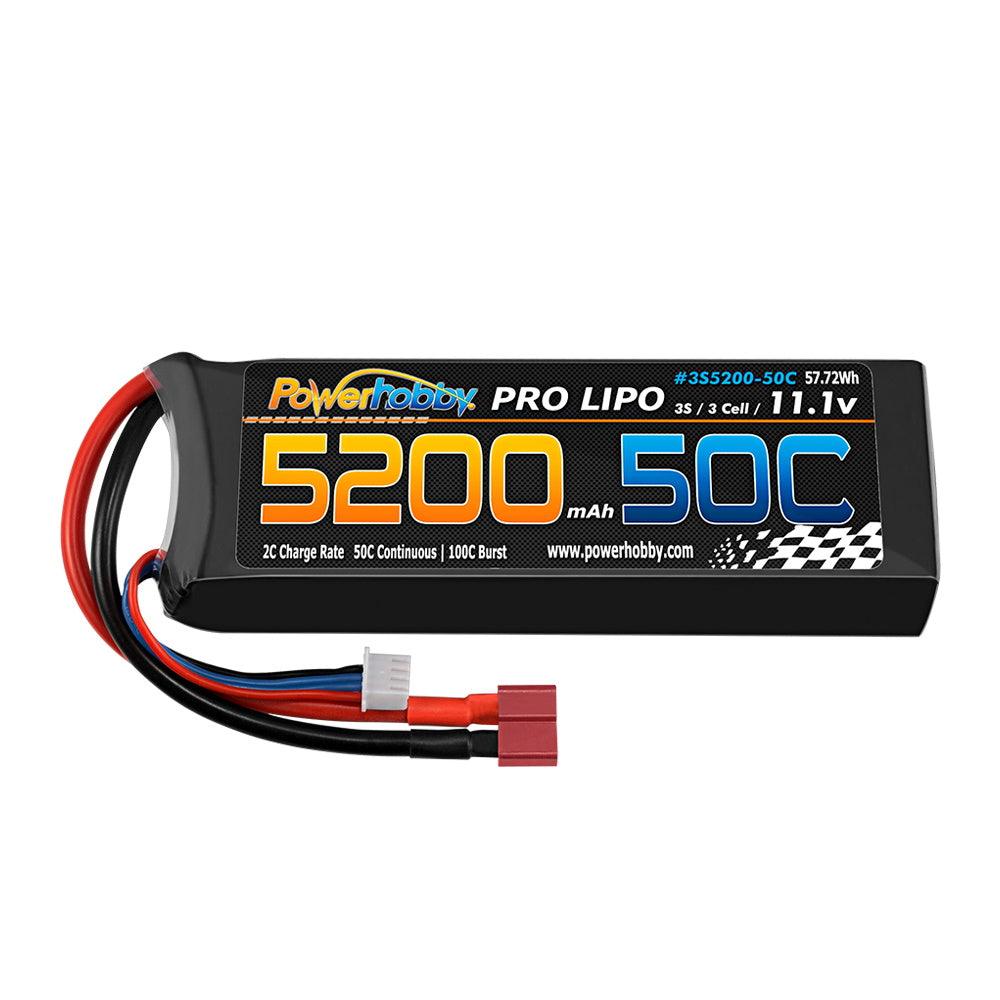 PowerHobby 3S 11.1V 5200mAh 50C Lipo Battery Pack w Deans Plug 3-Cell