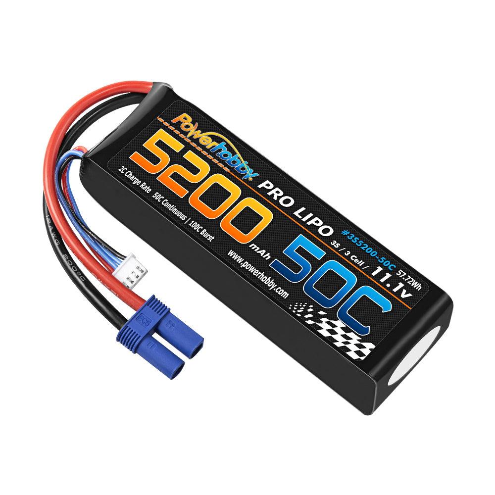 Powerhobby 3s 11.1V 5200mah 50c Lipo Battery w EC5 Plug