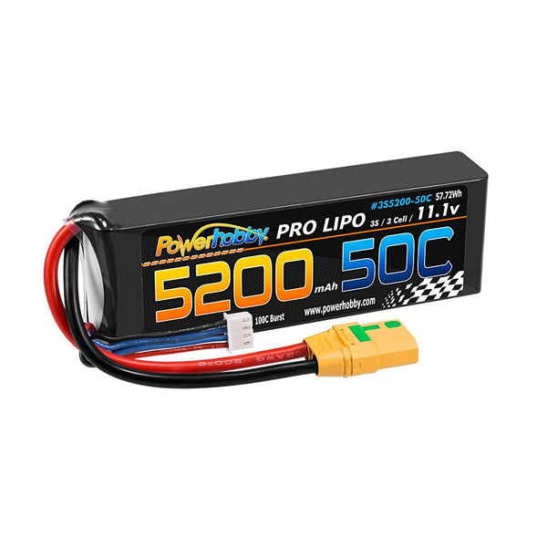 PowerHobby 3S 11.1V 5200mAh 50C Lipo Battery Pack w XT90 Connector / Plug 3-Cell