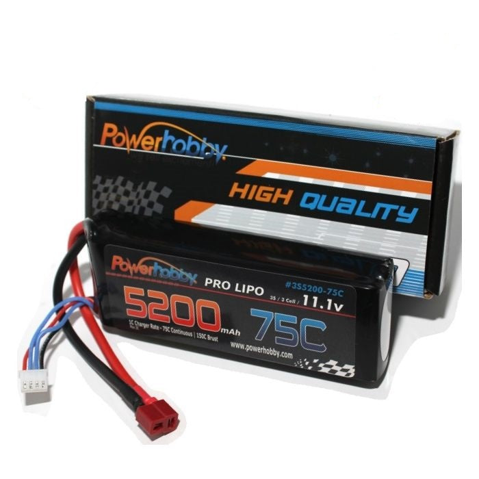 Power Hobby 3S 11.1V 5200MAH 75C W/Deans