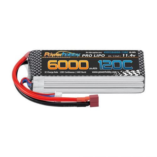 Power Hobby 3s 11.4V 6000mah 120c Graphne + HV Lipo Battery w Deans Plug