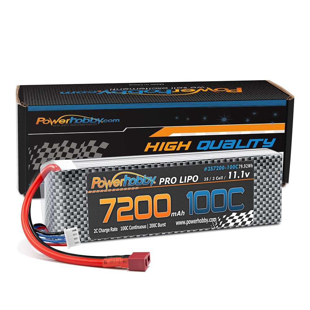 Power Hobby 3S 11.1V 7200mAh 100C-200C LiPo Battery w/ DEANS Plug
