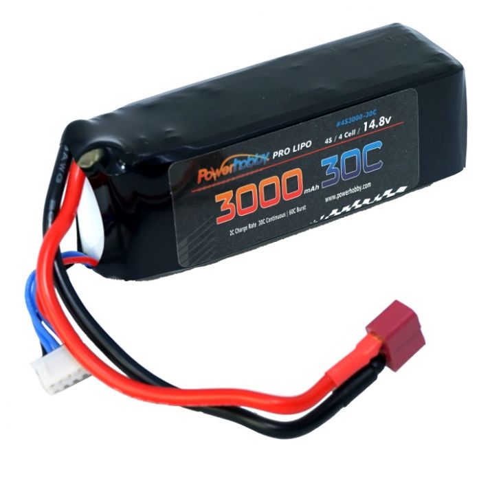 Power Hobby 4S 14.8V 3000MAH 50C W/ Deans