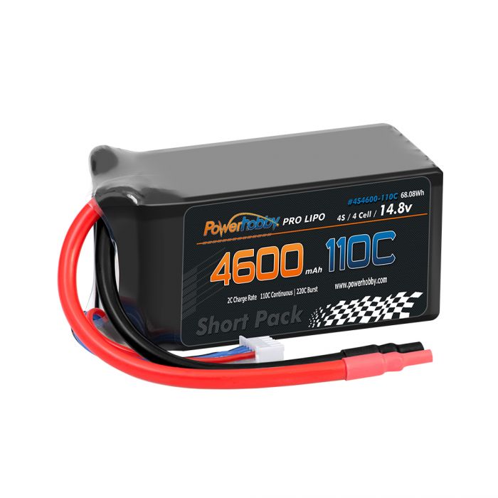 Power Hobby 4S 14.8V 4600mAh 110C-220C Short Drag Racing Lipo Battery