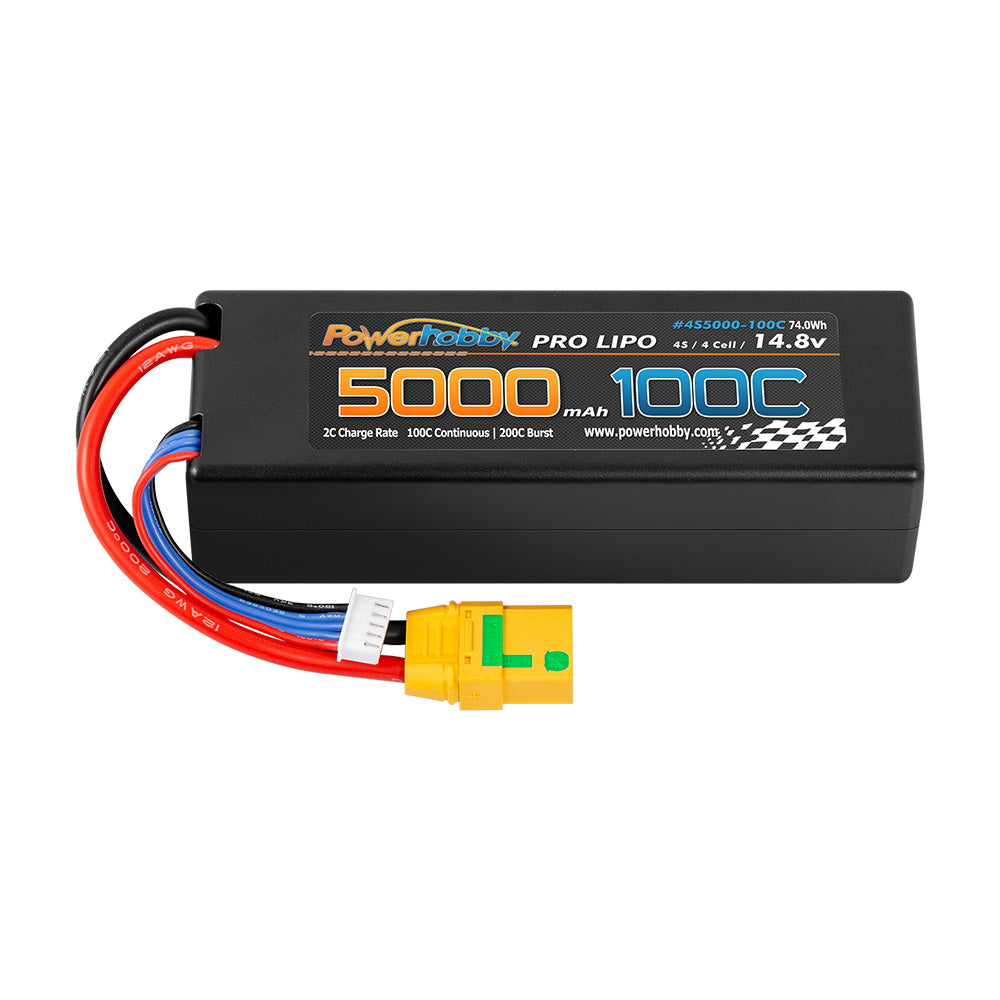 Powerhobby 4S 14.8V 5000mah 100C Lipo Battery w XT90 Plug Hard Case LCG