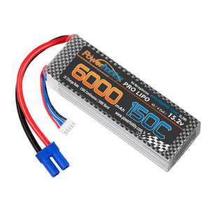 Powerhobby HV + GRAPHENE 4S 15.2V 6000mah 150C Lipo Battery W EC5 Plug 4-Cell