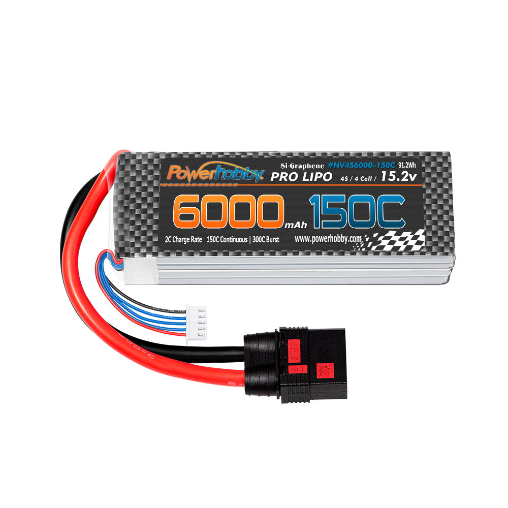 Powerhobby 4S HV + GRAPHENE  15.2V 6000mah 150CLipo Battery QS8 Plug 8AWG