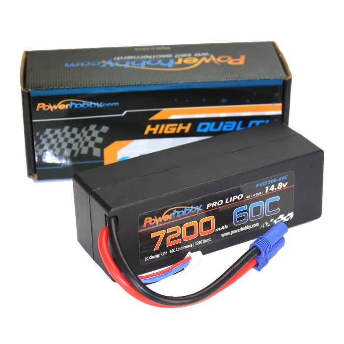 Power Hobby 4S 14.8V 7200MAH 60C w/ EC5 Hard Case