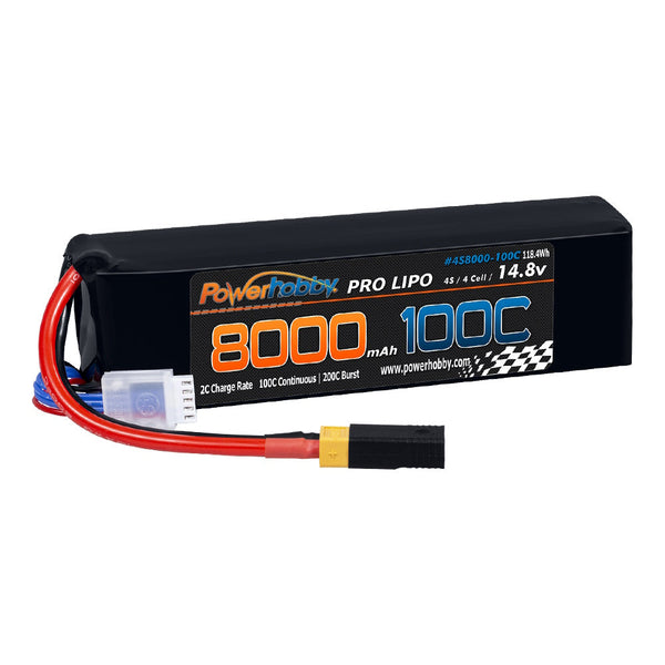 Powerhobby 4s 8000mah 100c Lipo Battery w  XT60 Plug + Adapter